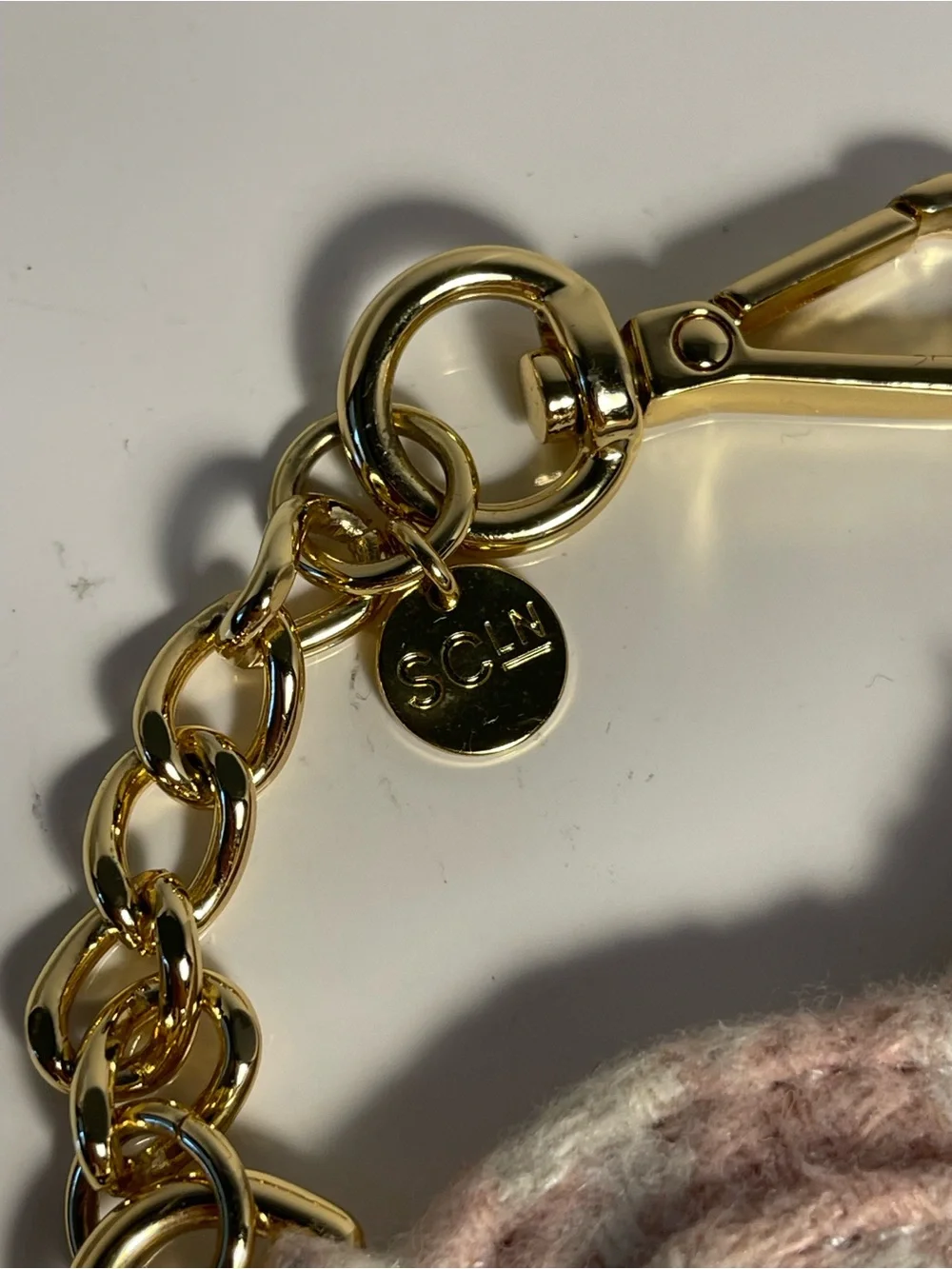 Stoney Clover Lane Paris Pink Houndstooth Heart Bag Charm - NWOT **